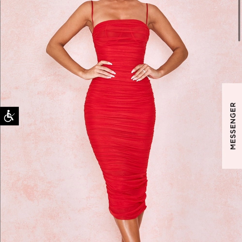 House of CB Sirene Red midi dress in red